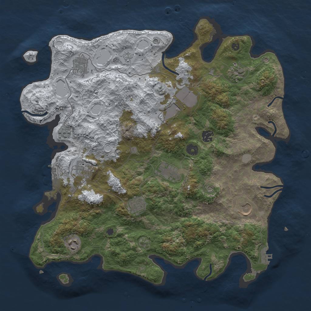 Rust Map: Procedural Map, Size: 3900, Seed: 19730412, 19 Monuments