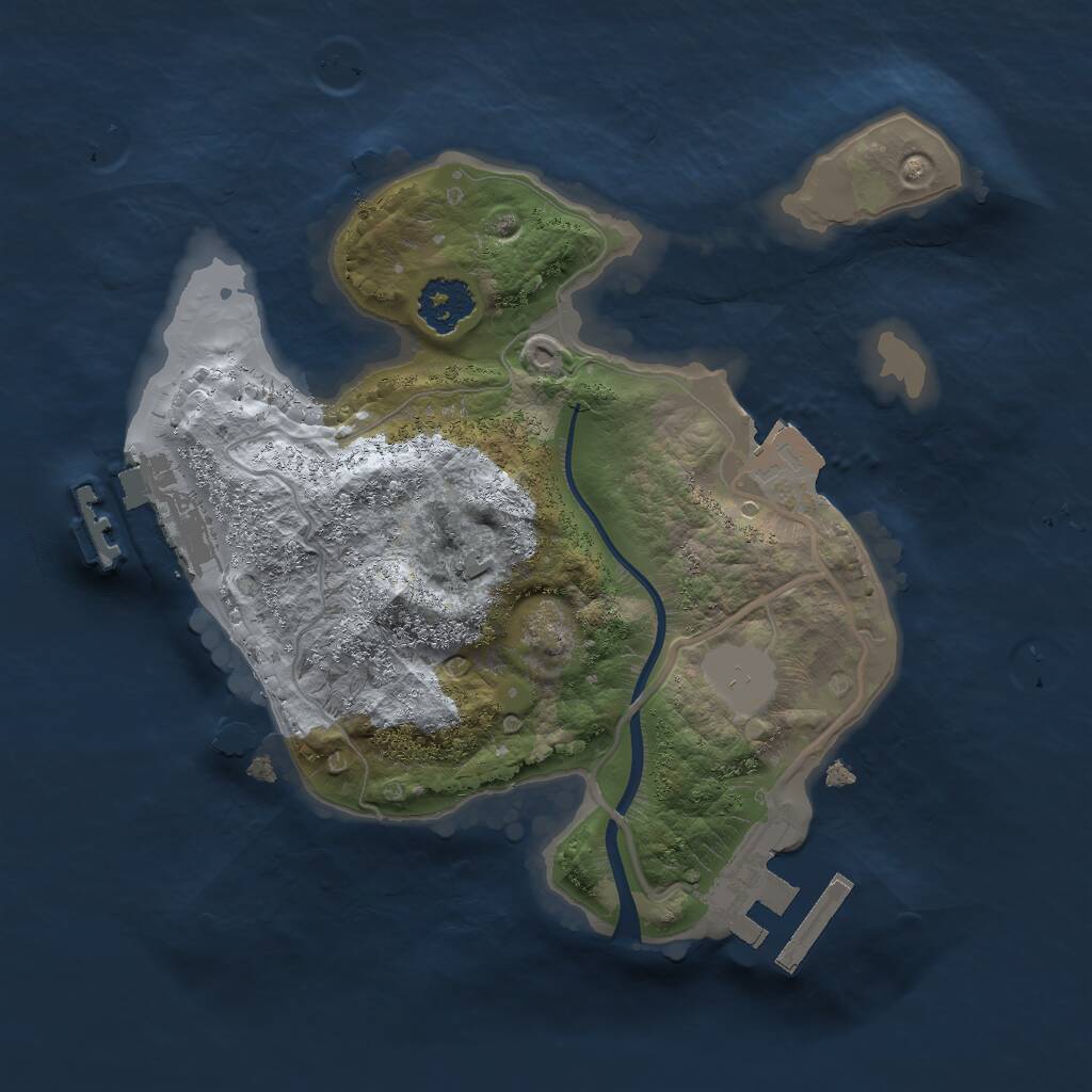 Rust Map: Procedural Map, Size: 2000, Seed: 1487533, 3 Monuments