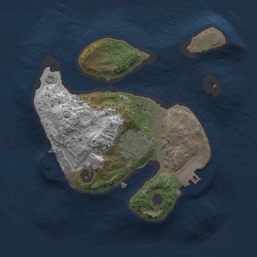 Rust Map: Procedural Map, Size: 2000, Seed: 1487533, 8 Monuments