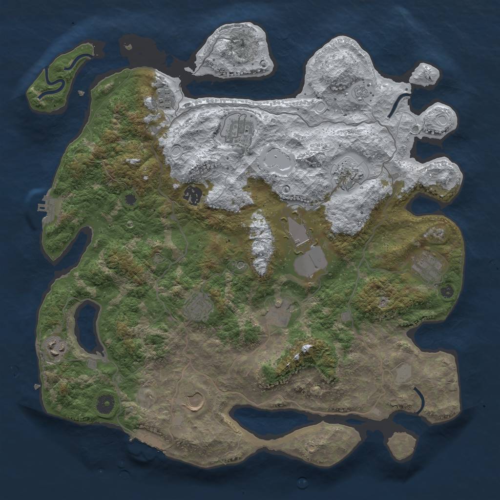 Rust Map: Procedural Map, Size: 4000, Seed: 570828251, 19 Monuments