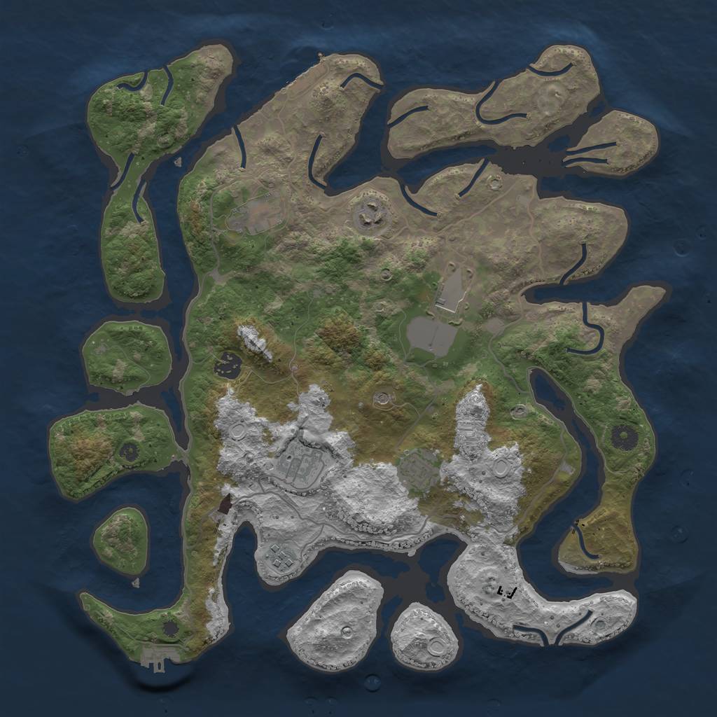 Rust Map: Procedural Map, Size: 4000, Seed: 3288, 15 Monuments