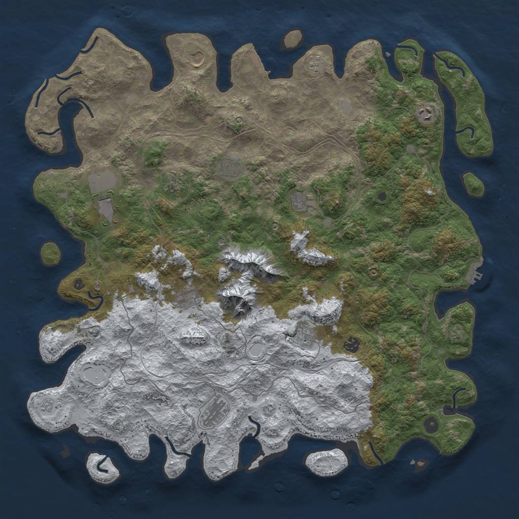 Rust Map: Procedural Map, Size: 5000, Seed: 451315, 20 Monuments