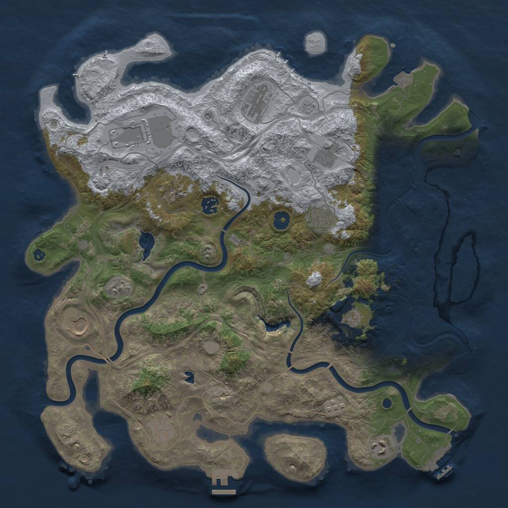 Rust Map: Procedural Map, Size: 4300, Seed: 1462786526, 17 Monuments