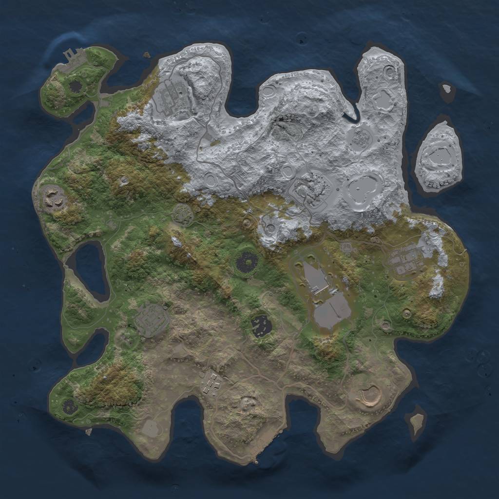 Rust Map: Procedural Map, Size: 3500, Seed: 118531254, 17 Monuments