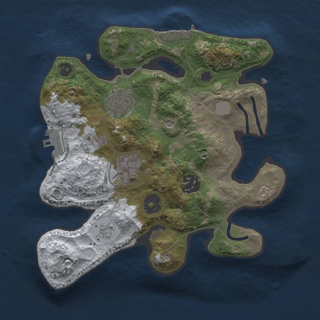 Rust Map: Procedural Map, Size: 2498, Seed: 301130420, 12 Monuments