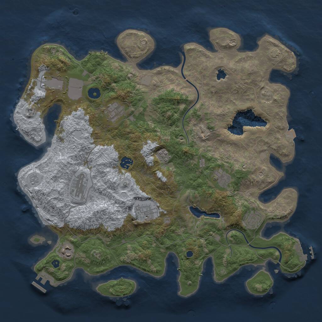 Rust Map: Procedural Map, Size: 4000, Seed: 357918688, 15 Monuments