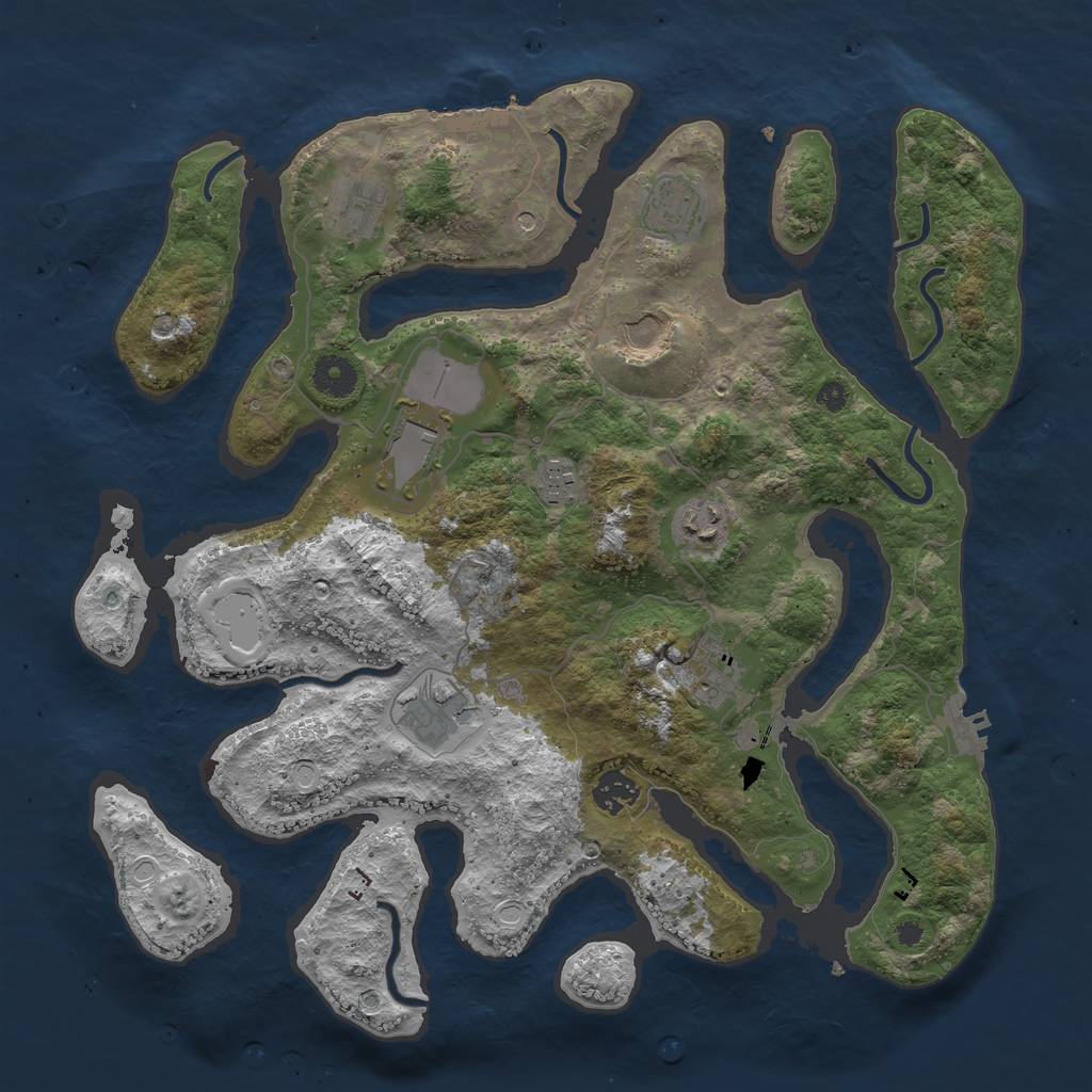 Rust Map: Procedural Map, Size: 3800, Seed: 19986, 17 Monuments