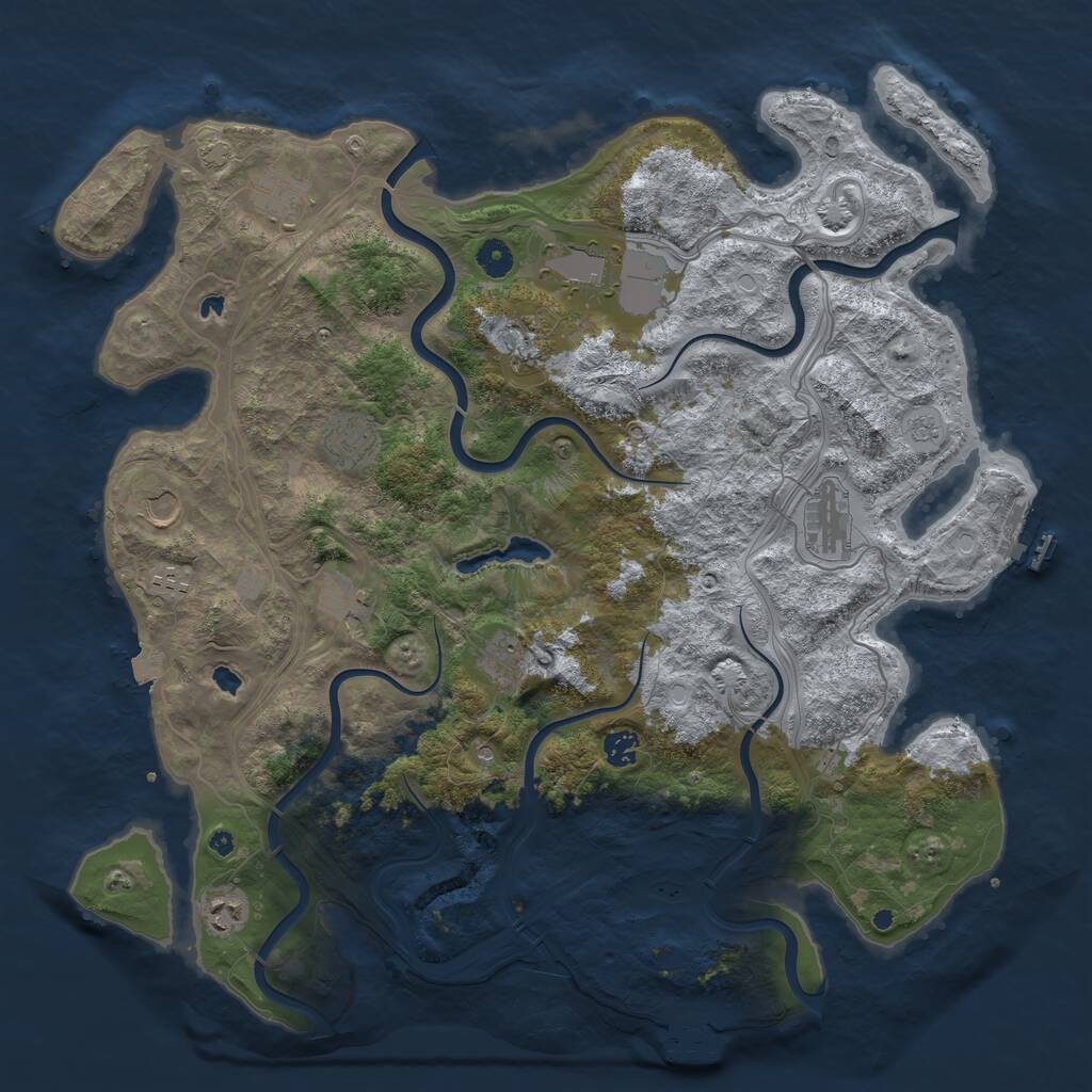 Rust Map: Procedural Map, Size: 4500, Seed: 567826210, 17 Monuments