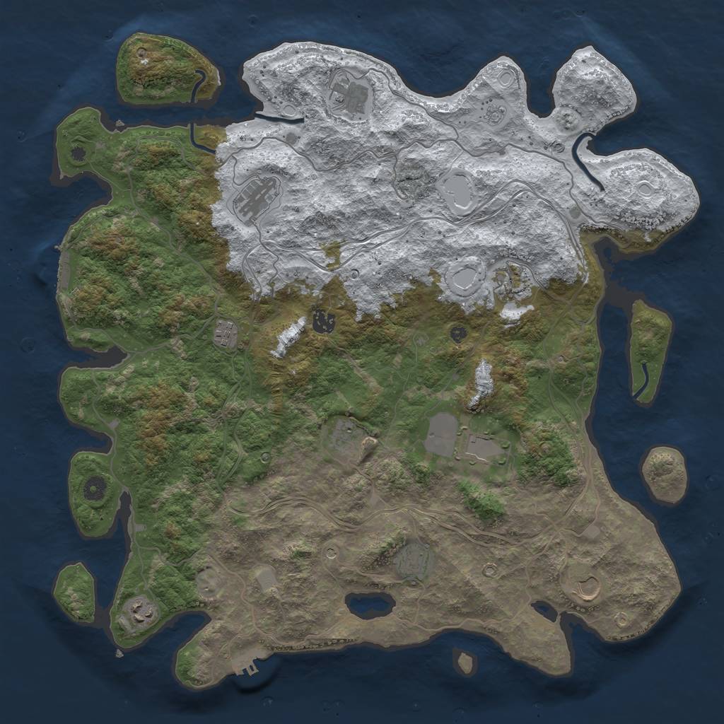 Rust Map: Procedural Map, Size: 4500, Seed: 1798668939, 19 Monuments