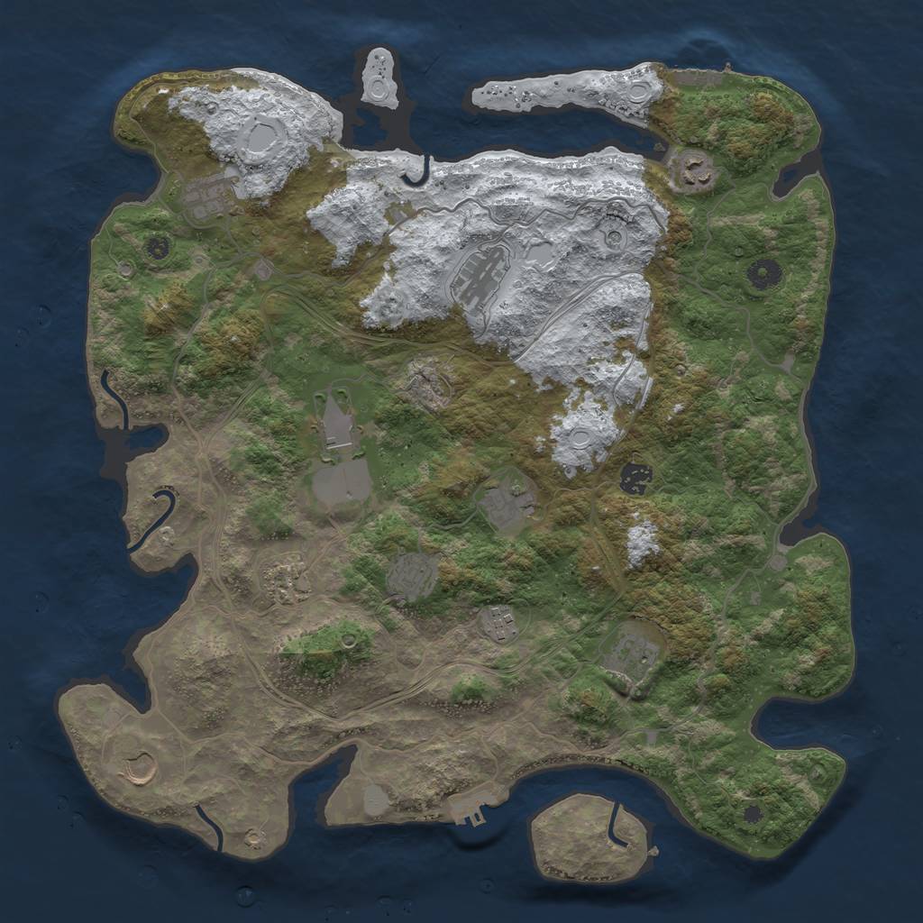 Rust Map: Procedural Map, Size: 4250, Seed: 863138877, 19 Monuments
