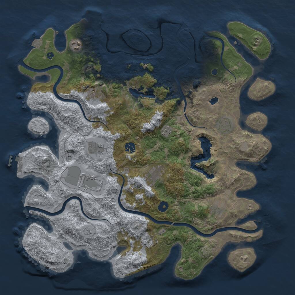 Rust Map: Procedural Map, Size: 4200, Seed: 160, 16 Monuments