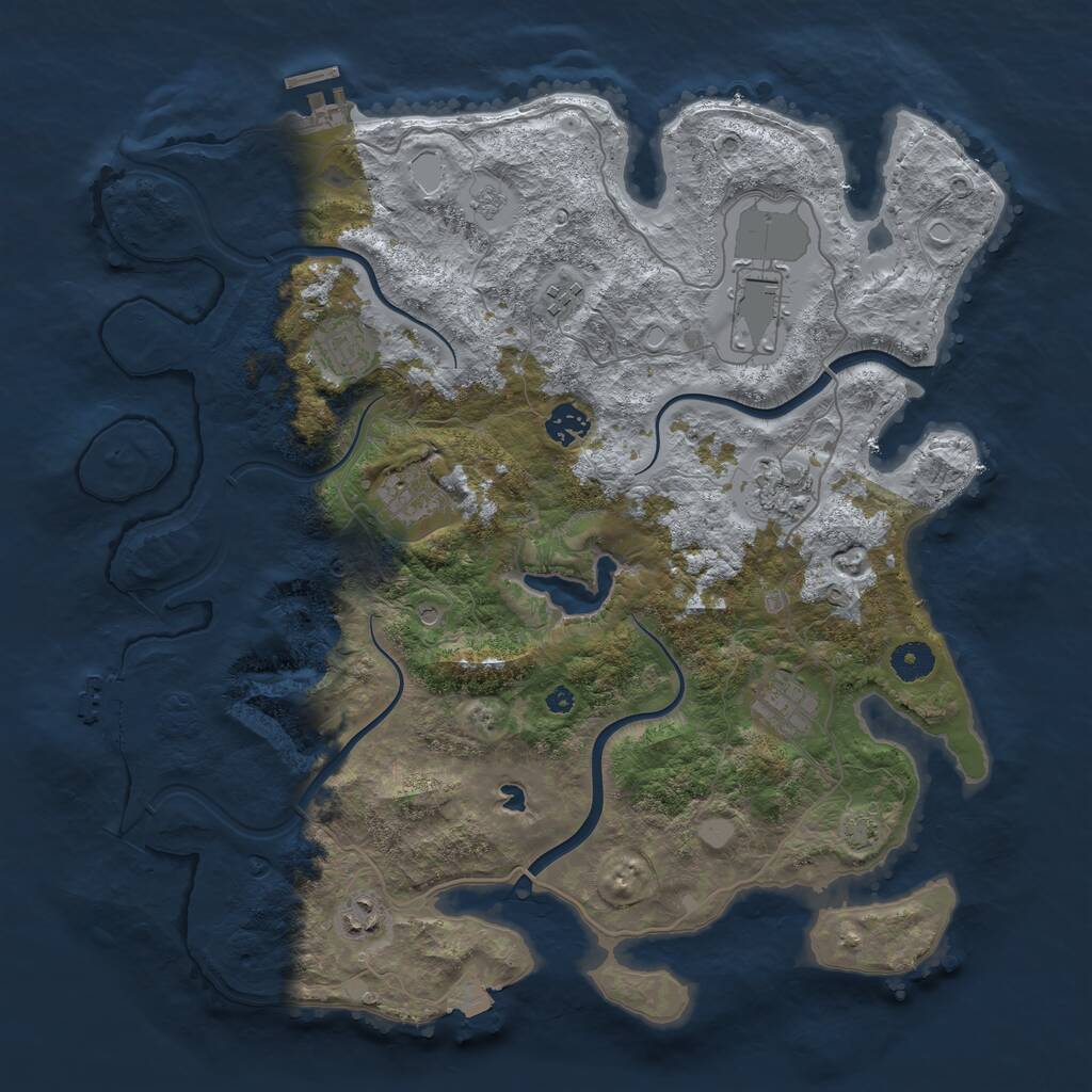 Rust Map: Procedural Map, Size: 4000, Seed: 8332127, 14 Monuments