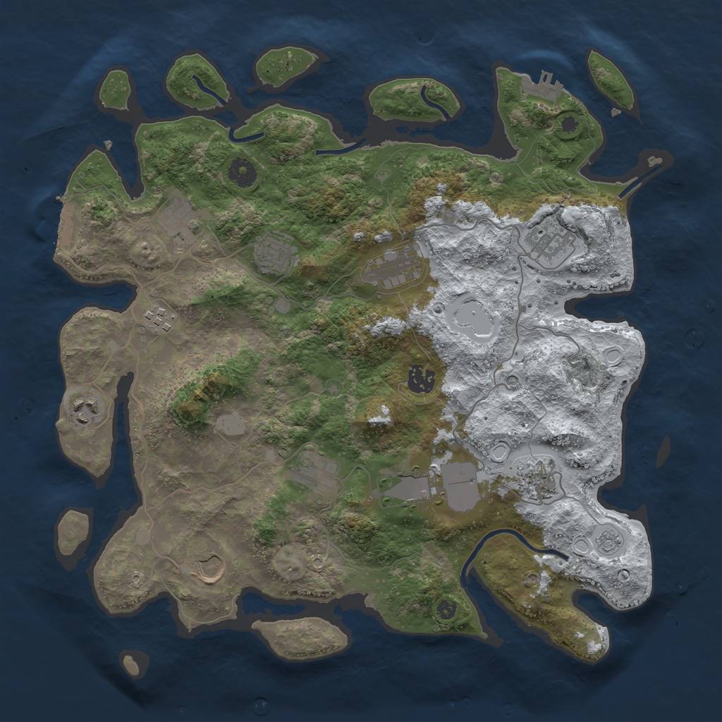 Rust Map: Procedural Map, Size: 3800, Seed: 12277, 20 Monuments