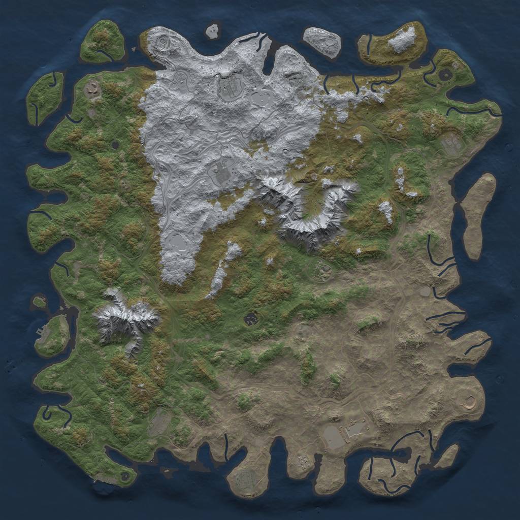 Rust Map: Procedural Map, Size: 6000, Seed: 234342, 18 Monuments