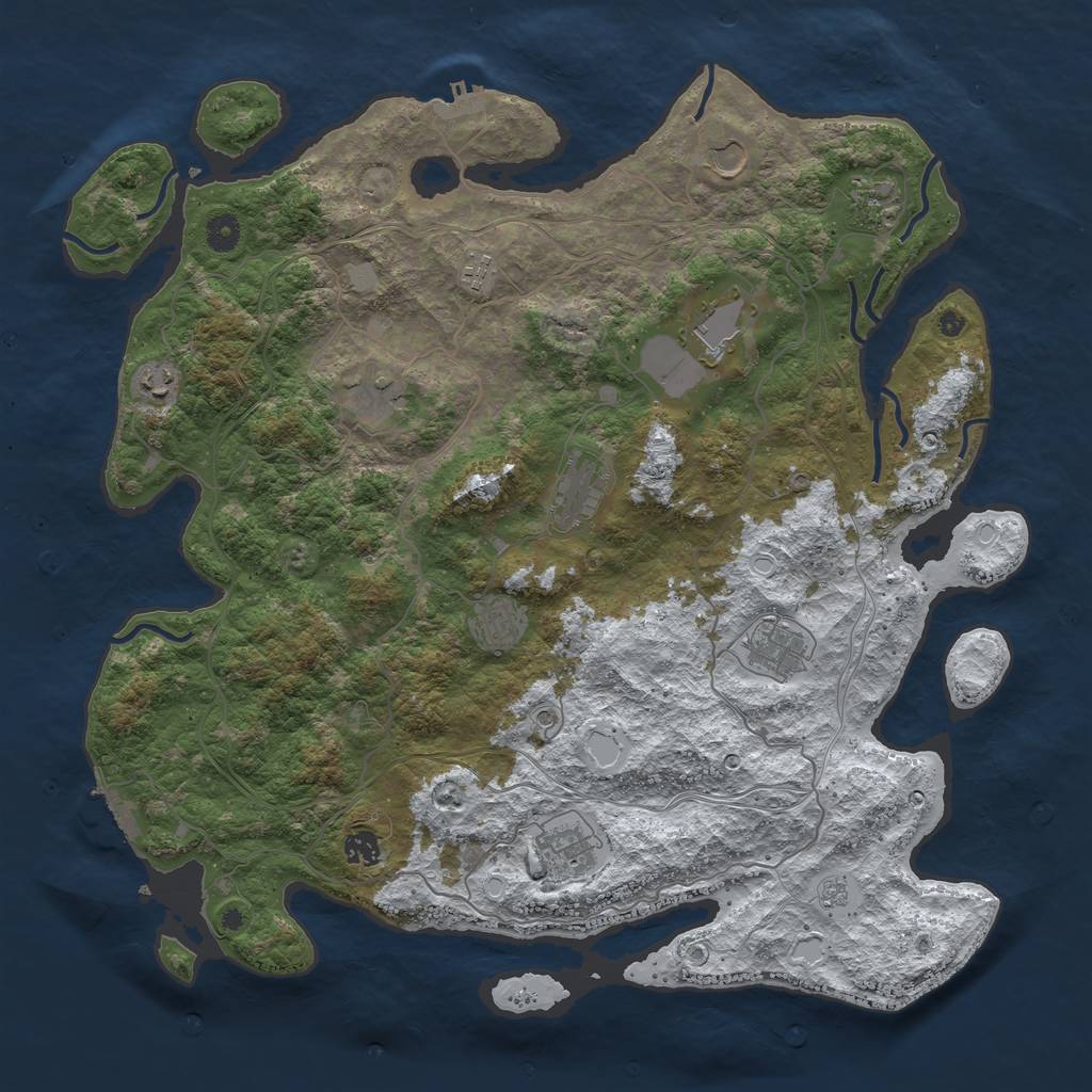 Rust Map: Procedural Map, Size: 4500, Seed: 65556, 20 Monuments