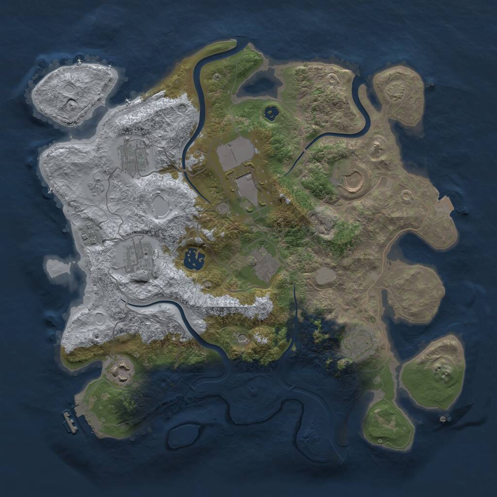 Rust Map: Procedural Map, Size: 3500, Seed: 119558182, 14 Monuments