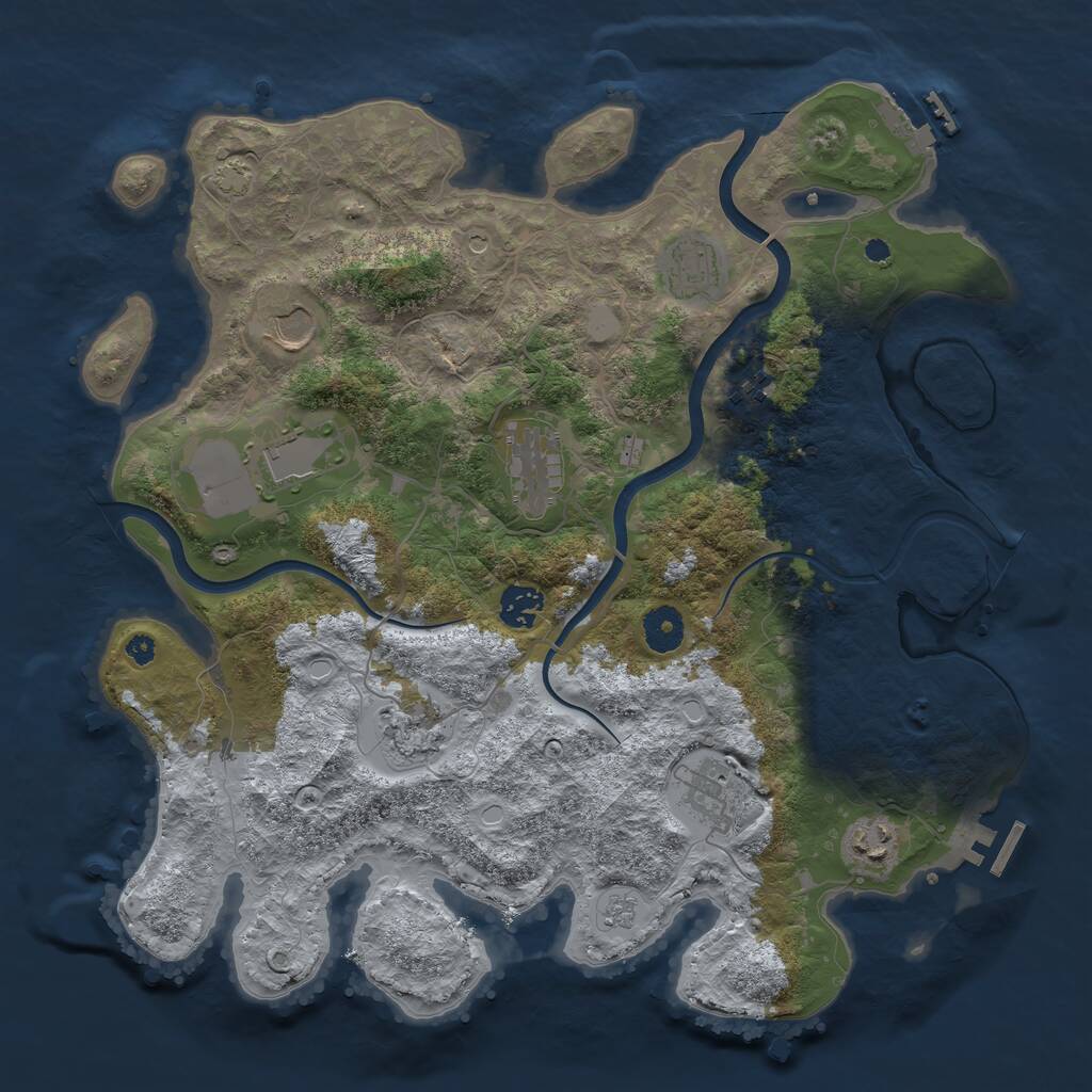 Rust Map: Procedural Map, Size: 3750, Seed: 117115121, 15 Monuments