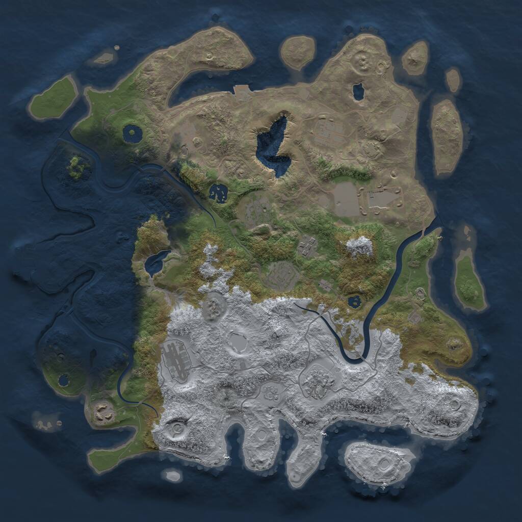 Rust Map: Procedural Map, Size: 4000, Seed: 1388870273, 15 Monuments