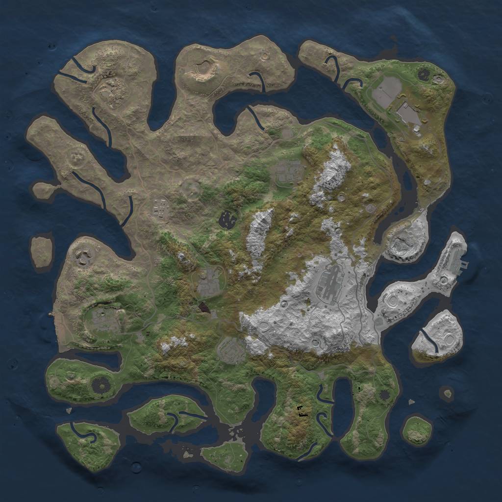 Rust Map: Procedural Map, Size: 4250, Seed: 1617693049, 19 Monuments