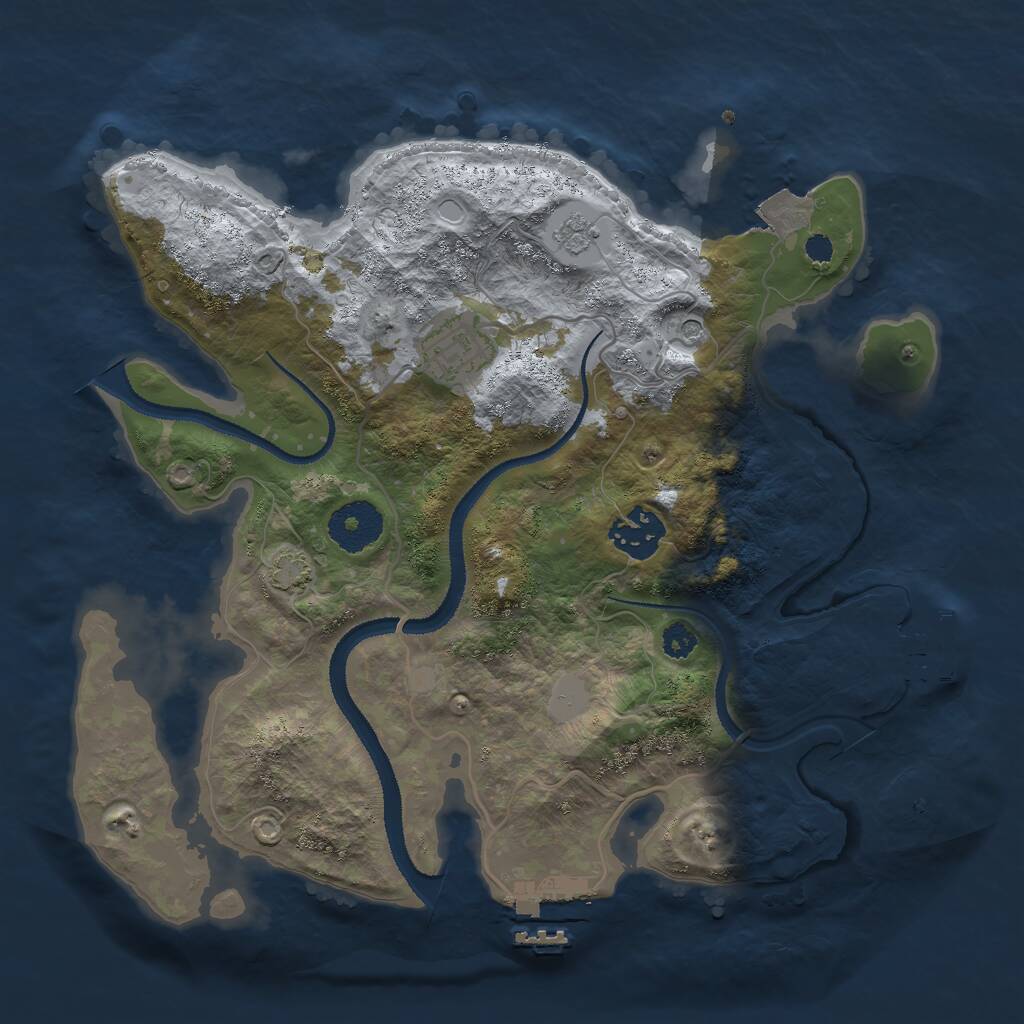 Rust Map: Procedural Map, Size: 3000, Seed: 2021100804, 8 Monuments