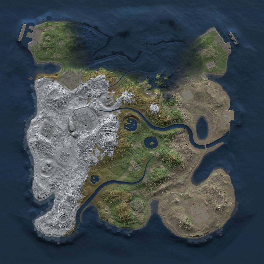 Rust Map: Procedural Map, Size: 3000, Seed: 1325141503, 11 Monuments
