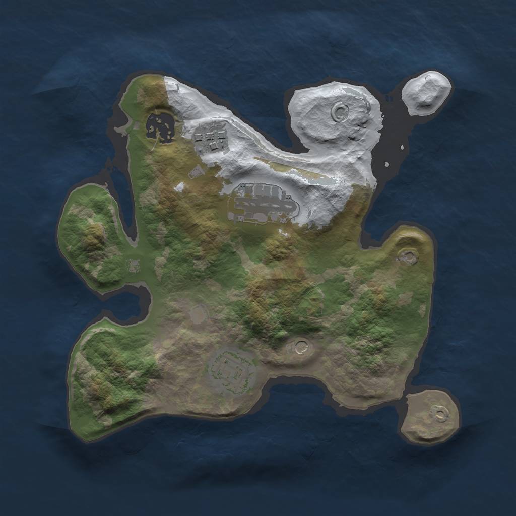 Rust Map: Barren, Size: 2500, Seed: 190, 7 Monuments