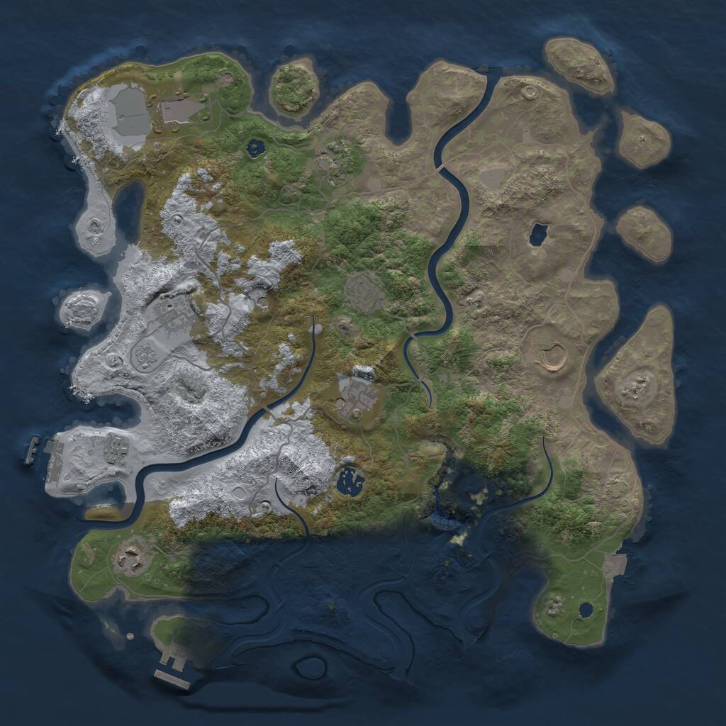 Rust Map: Procedural Map, Size: 4000, Seed: 557832, 15 Monuments
