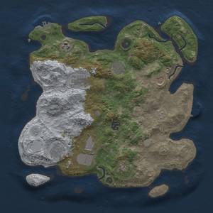 Thumbnail Rust Map: Procedural Map, Size: 3500, Seed: 736793385, 16 Monuments