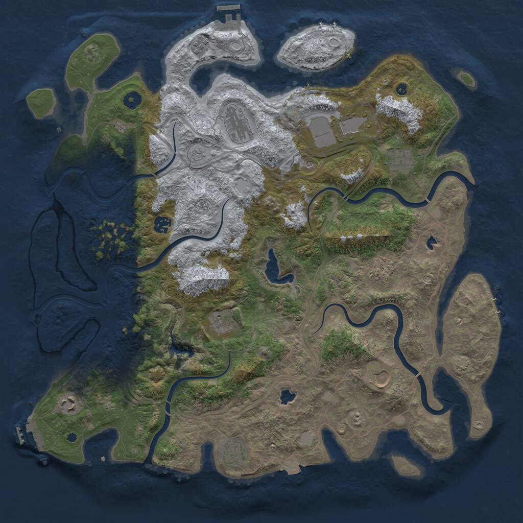 Rust Map: Procedural Map, Size: 4500, Seed: 784512, 16 Monuments