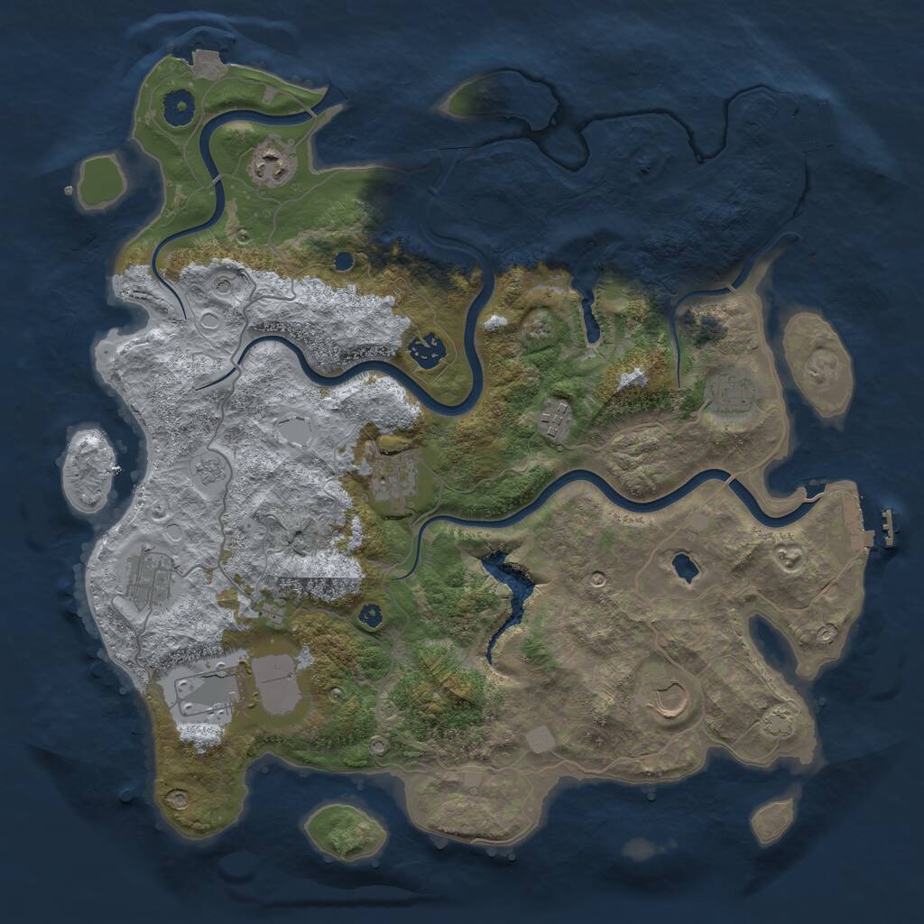 Rust Map: Procedural Map, Size: 4000, Seed: 867588, 14 Monuments