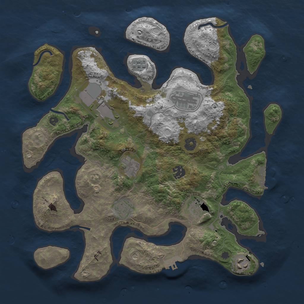 Rust Map: Procedural Map, Size: 3500, Seed: 260796413, 16 Monuments