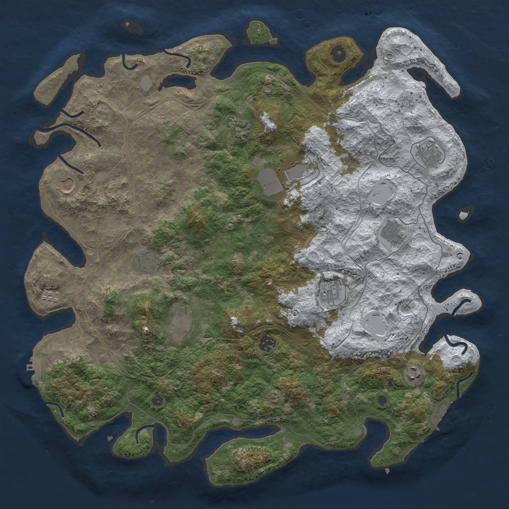 Rust Map: Procedural Map, Size: 4800, Seed: 12011986, 20 Monuments