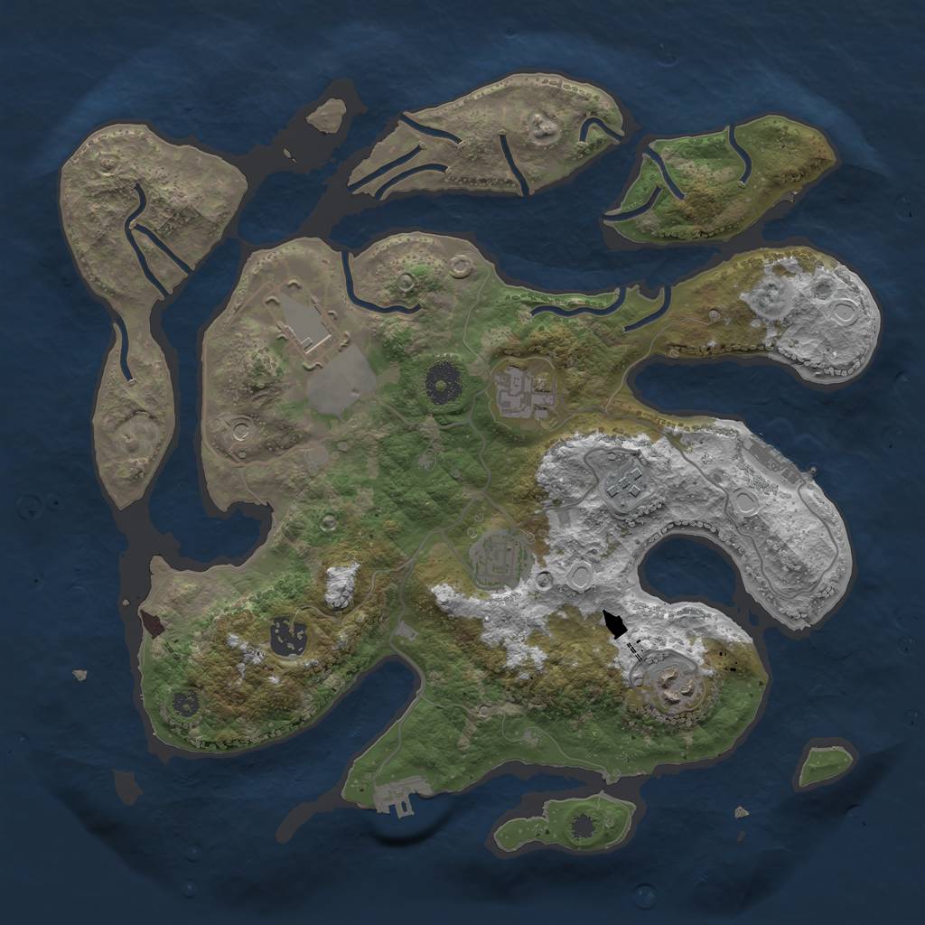 Rust Map: Procedural Map, Size: 3500, Seed: 886862743, 14 Monuments