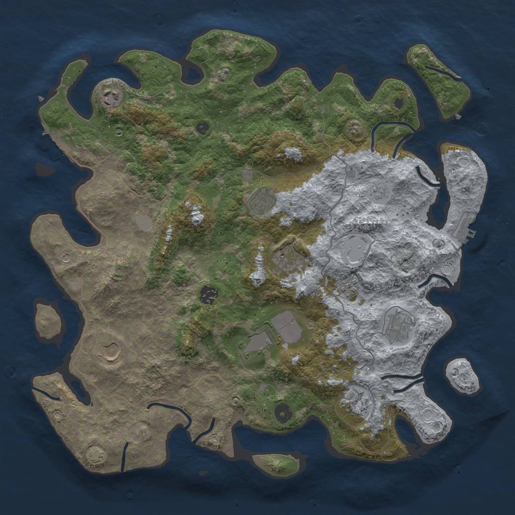 Rust Map: Procedural Map, Size: 4200, Seed: 590, 17 Monuments