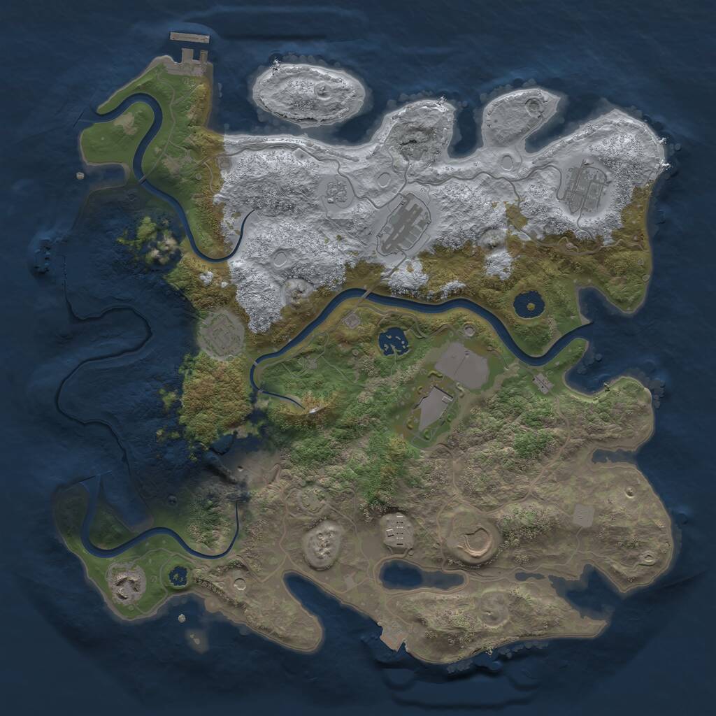 Rust Map: Procedural Map, Size: 3700, Seed: 1212757938, 15 Monuments