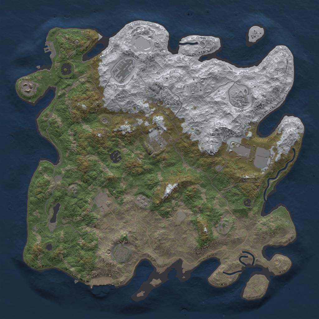 Rust Map: Procedural Map, Size: 4100, Seed: 102705533, 18 Monuments