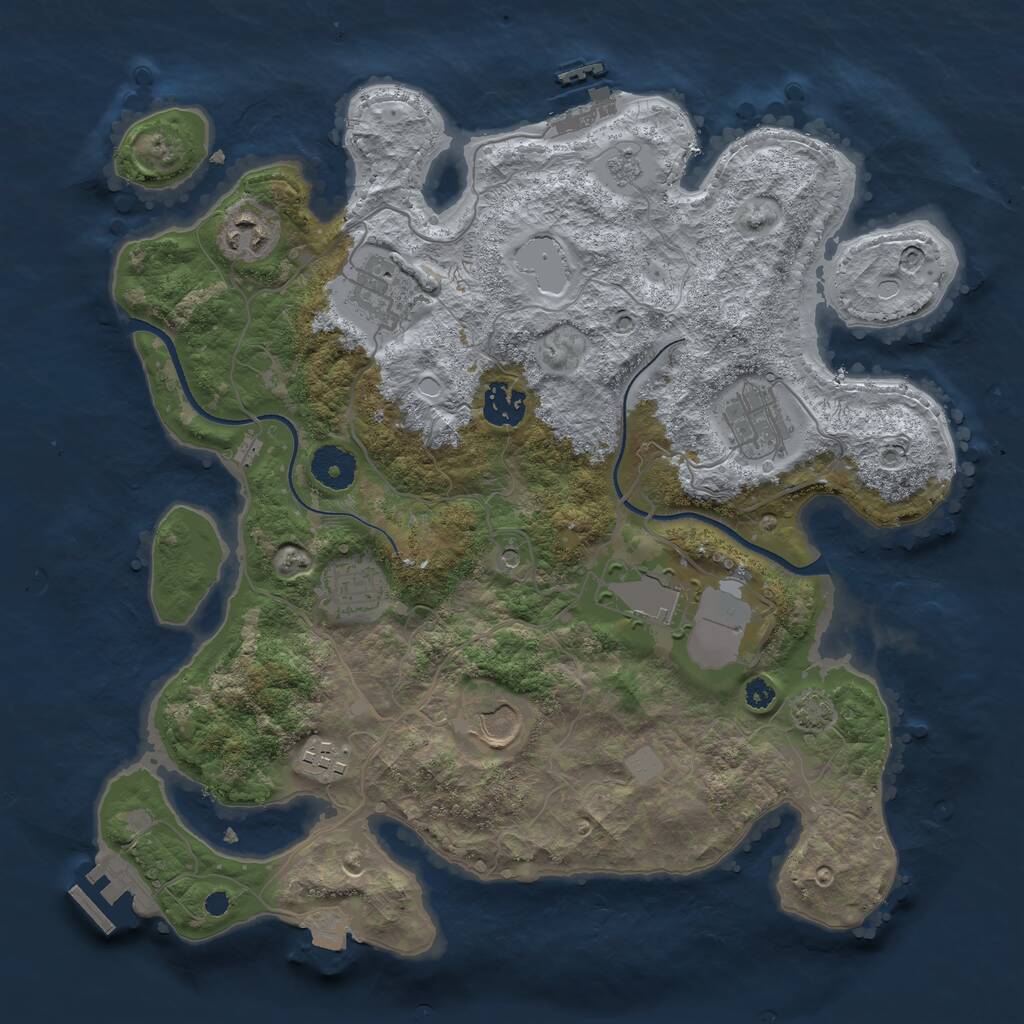 Rust Map: Procedural Map, Size: 3500, Seed: 879587538, 14 Monuments