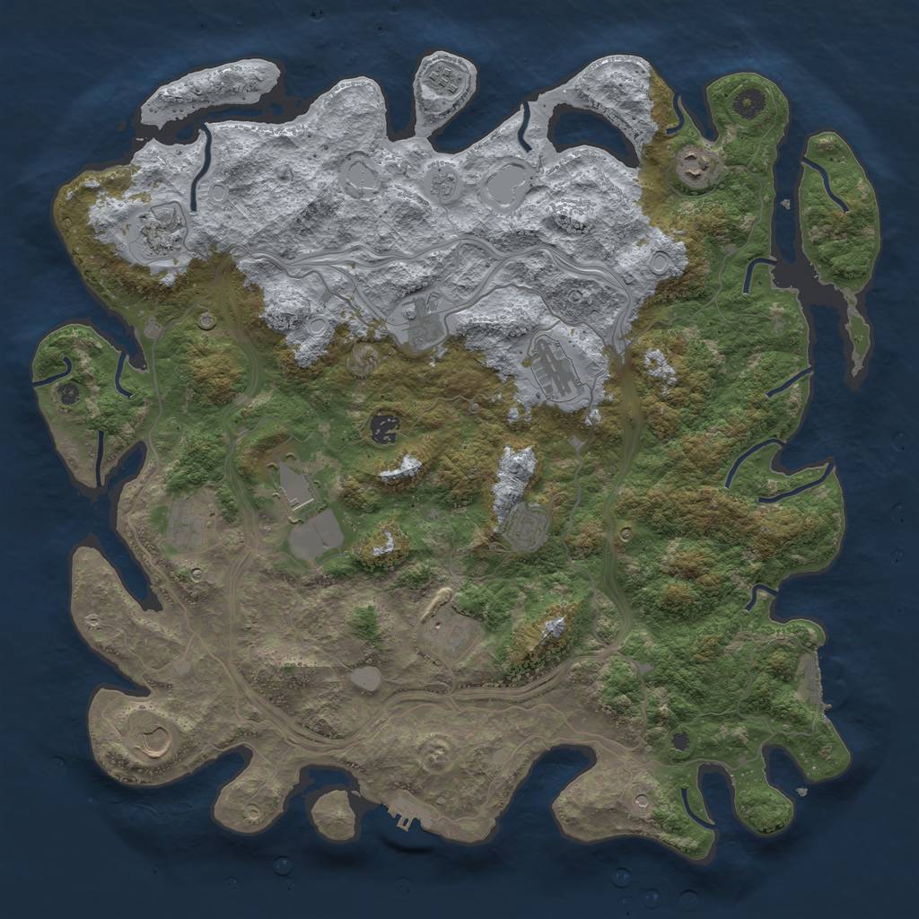 Rust Map: Procedural Map, Size: 4500, Seed: 985548, 18 Monuments