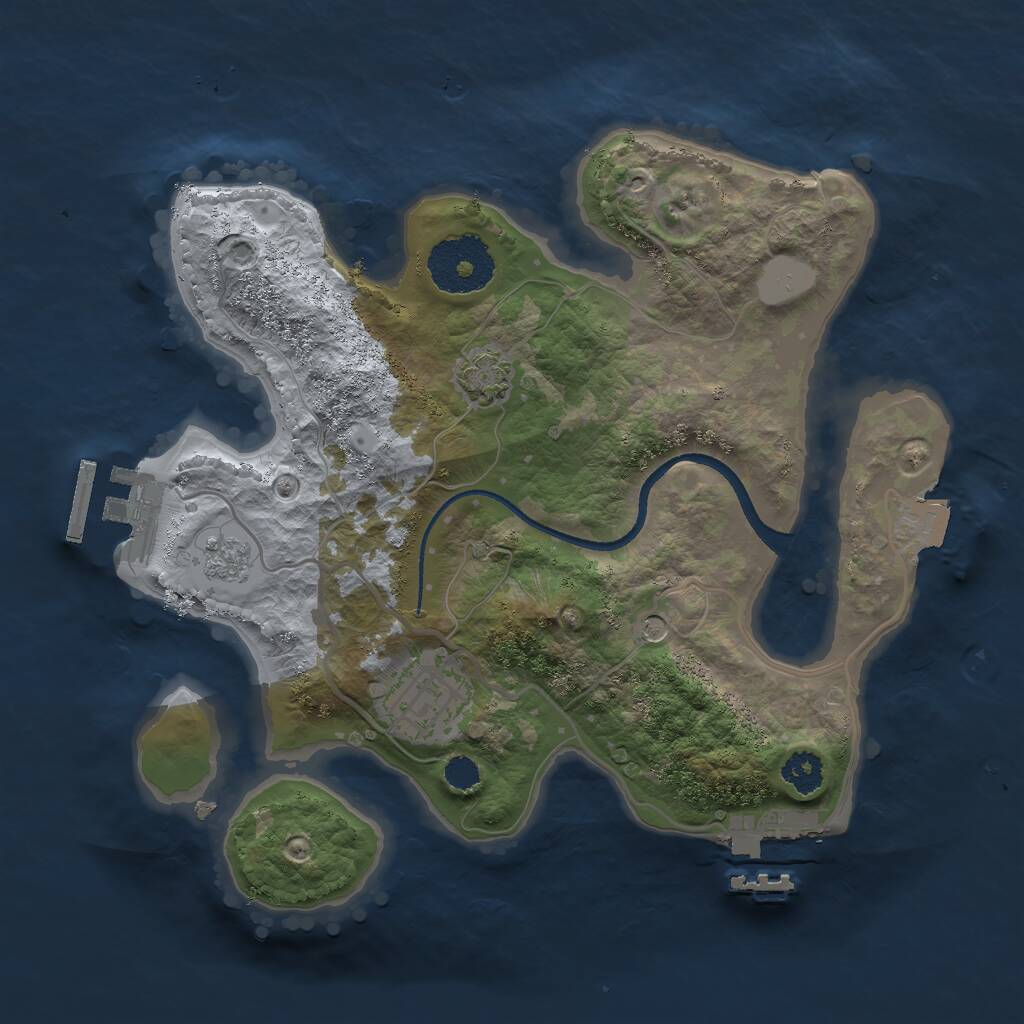Rust Map: Procedural Map, Size: 2500, Seed: 4327482, 7 Monuments