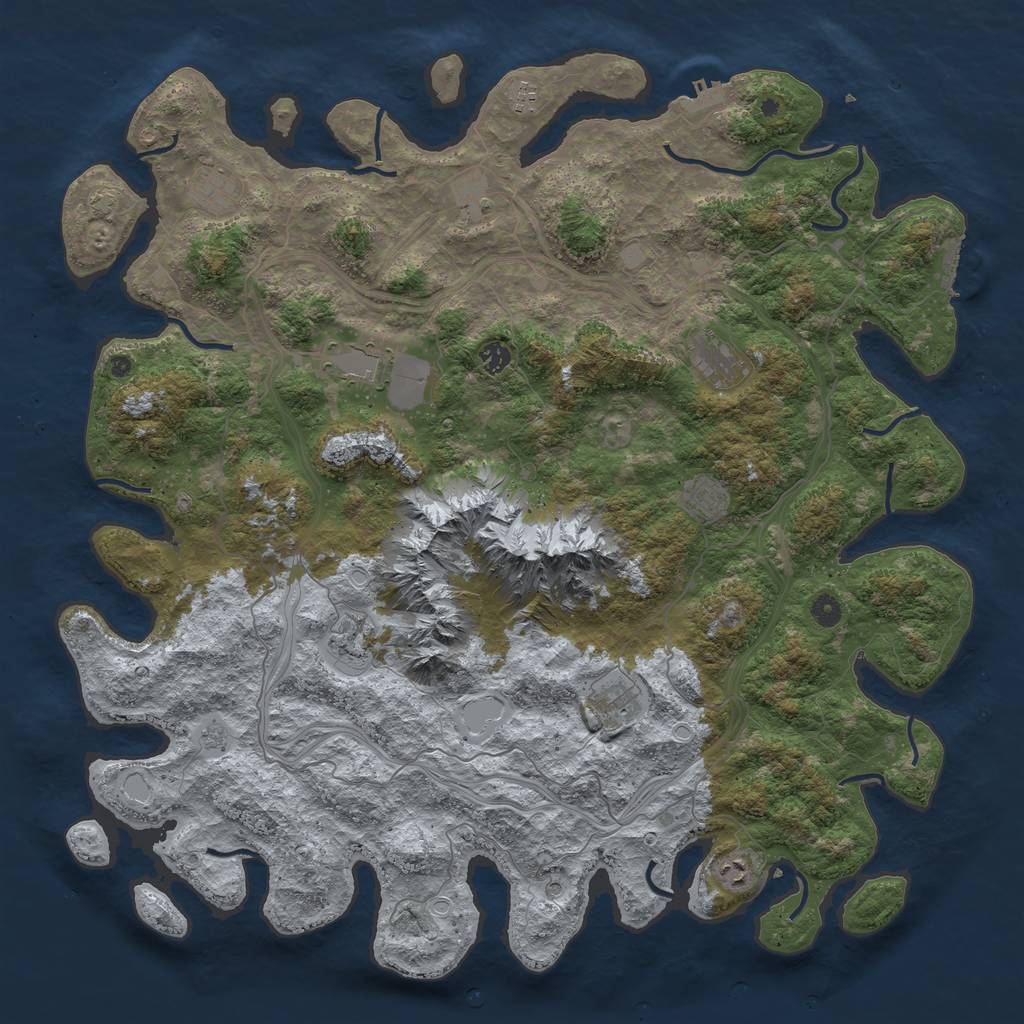 Rust Map: Procedural Map, Size: 5000, Seed: 6760439, 18 Monuments