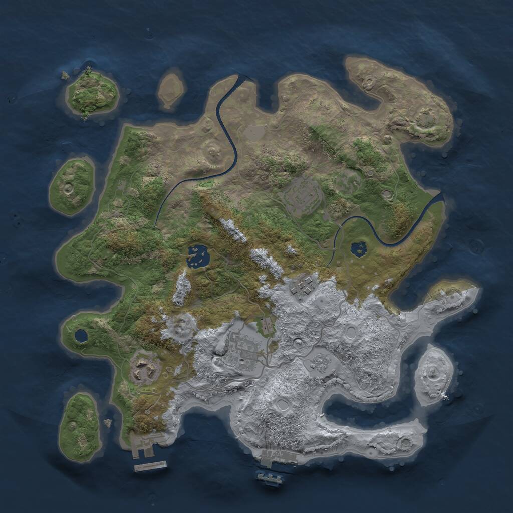 Rust Map: Procedural Map, Size: 3200, Seed: 1018, 10 Monuments