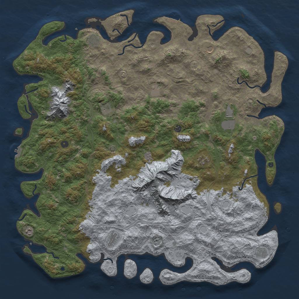 Rust Map: Procedural Map, Size: 6000, Seed: 10242006, 19 Monuments