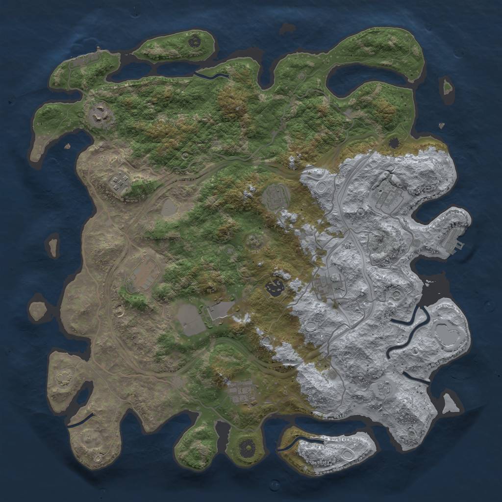 Rust Map: Procedural Map, Size: 4250, Seed: 469935, 17 Monuments