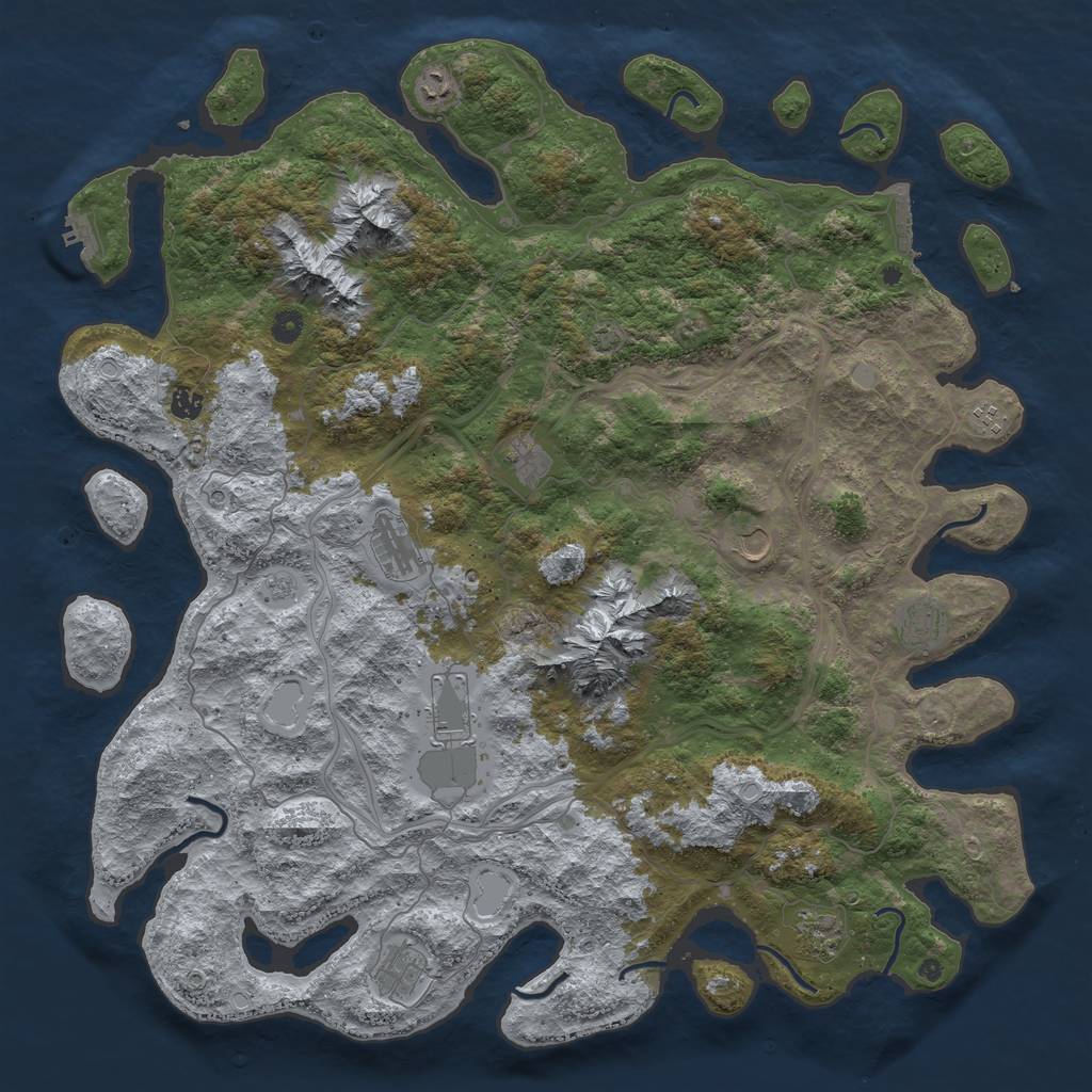 Rust Map: Procedural Map, Size: 5000, Seed: 4561023, 18 Monuments