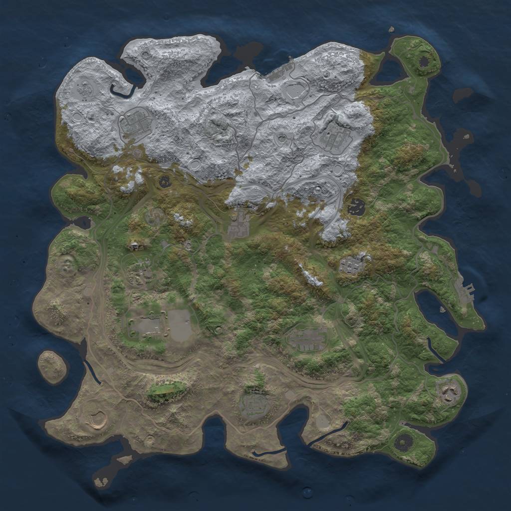 Rust Map: Procedural Map, Size: 4250, Seed: 1495936416, 18 Monuments