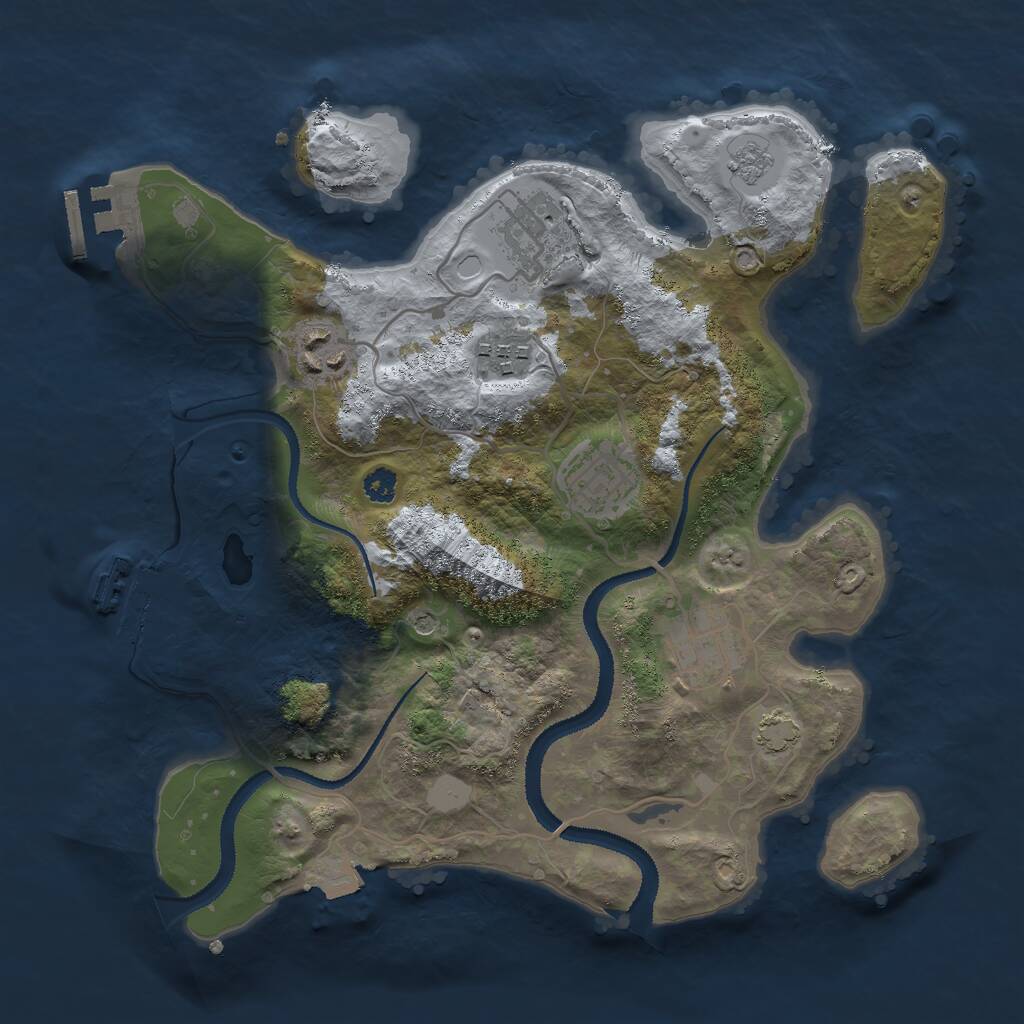 Rust Map: Procedural Map, Size: 3000, Seed: 354898, 11 Monuments
