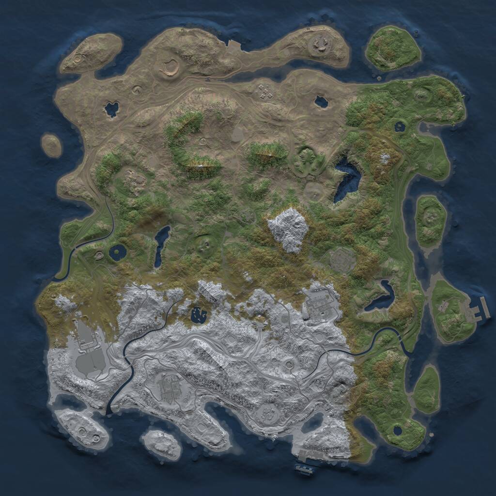 Rust Map: Procedural Map, Size: 4500, Seed: 55573521, 15 Monuments