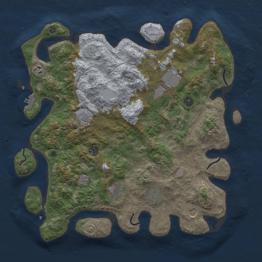 Rust Map: Procedural Map, Size: 4000, Seed: 17775, 15 Monuments
