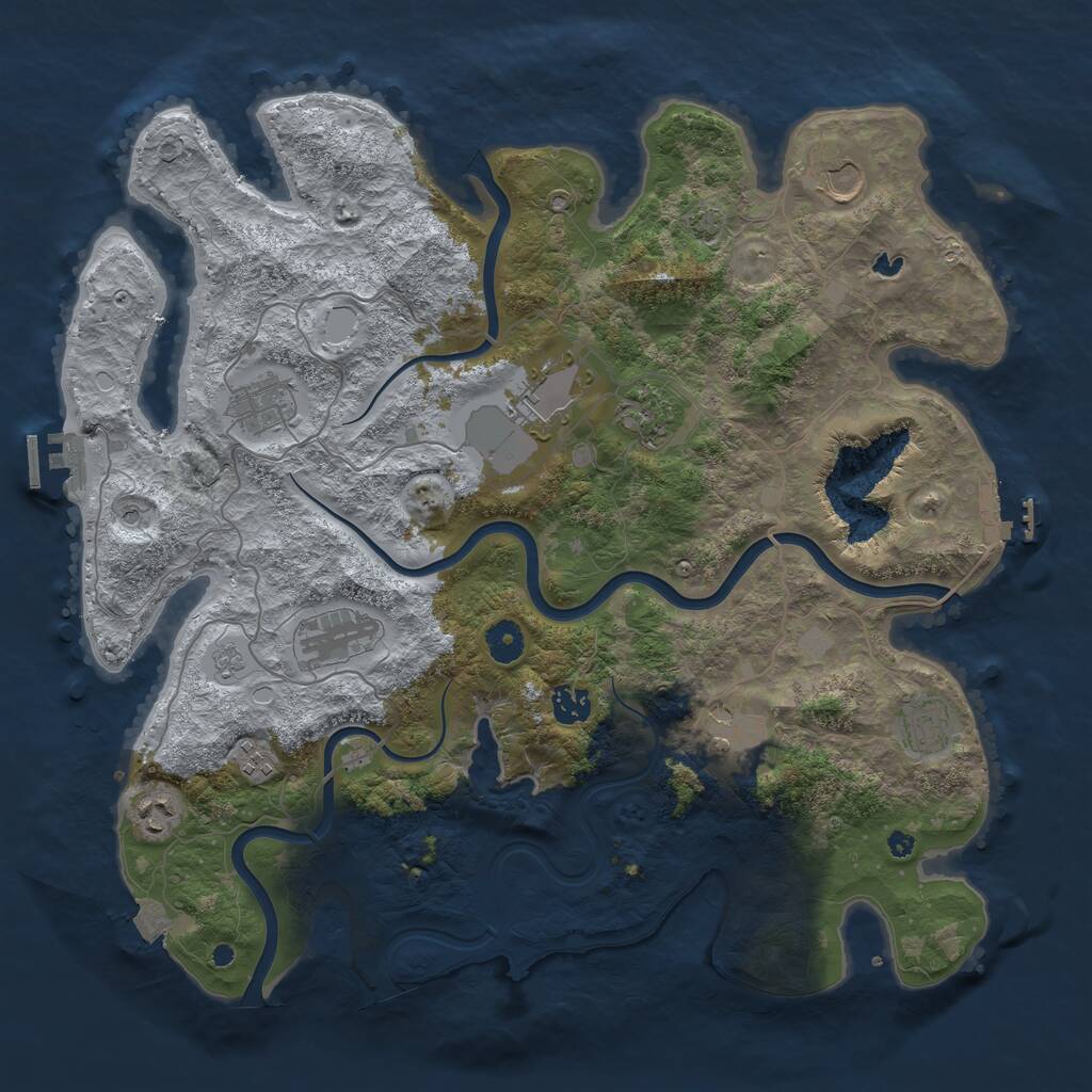 Rust Map: Procedural Map, Size: 4096, Seed: 120810, 16 Monuments