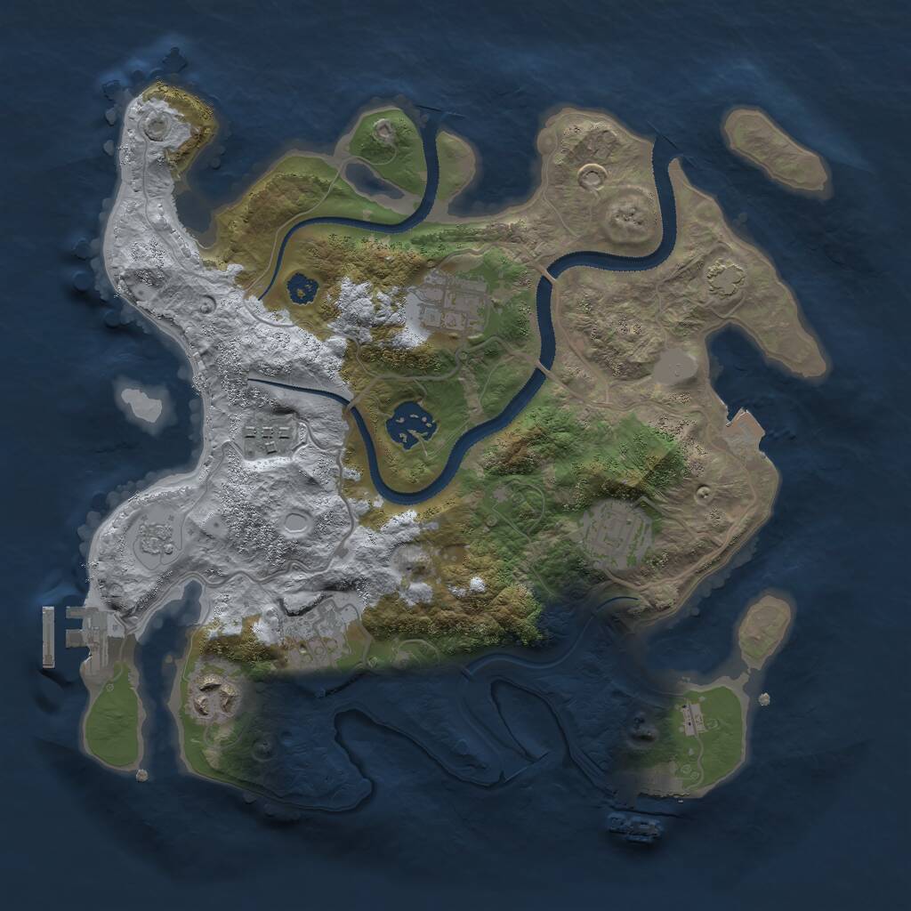 Rust Map: Procedural Map, Size: 3000, Seed: 126317481, 11 Monuments